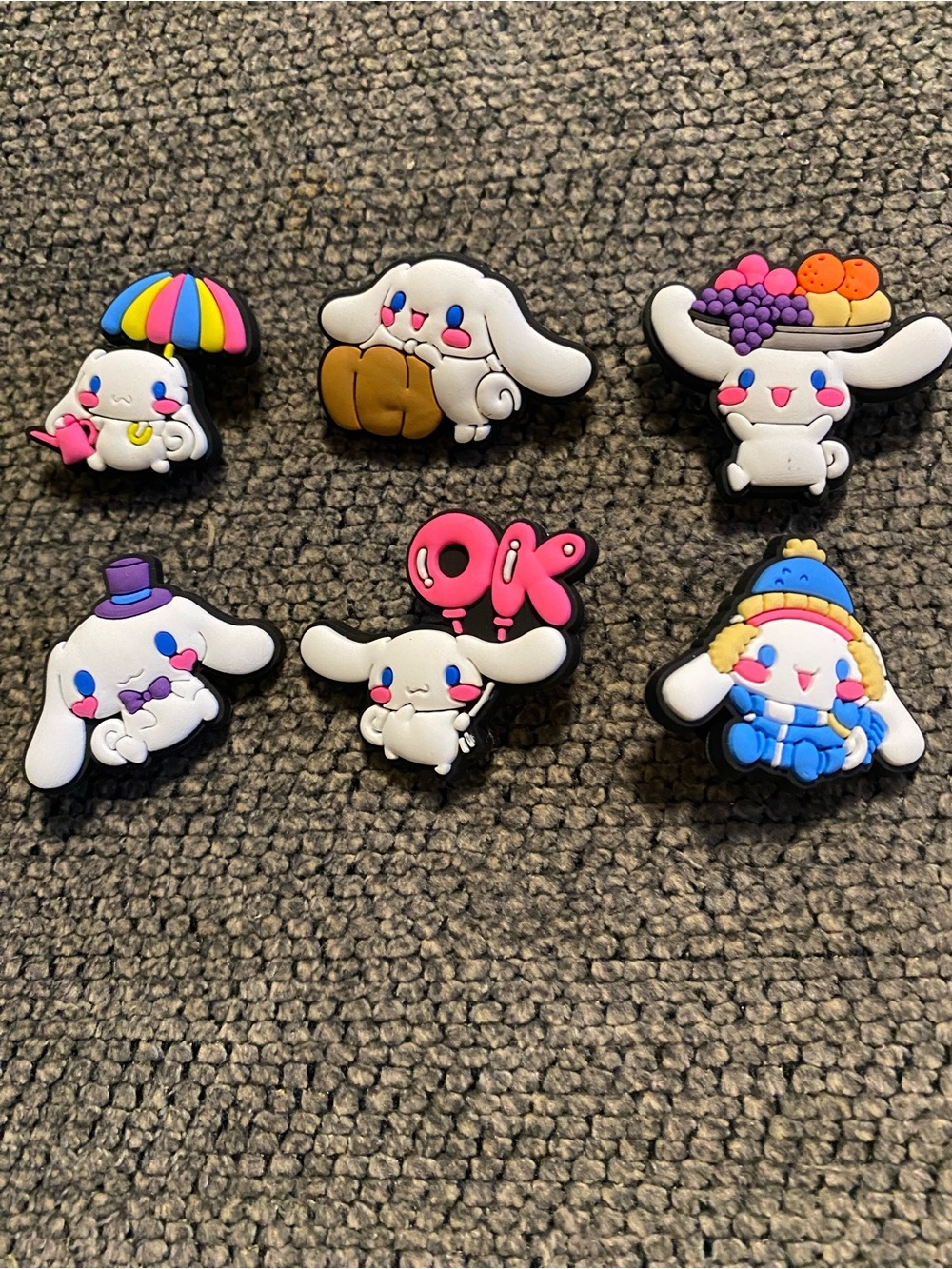 Sanrio Cinnamoroll Charm Set with Pink, Blue, Yellow & Orange Accents